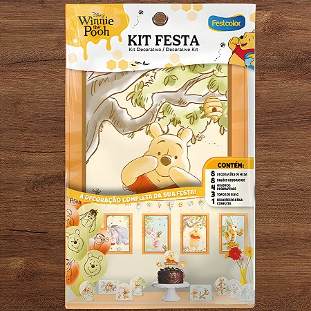 Kit Festa - Ursinho Pooh - 24 Peças - 24 unidades - Festcolor - Rizzo