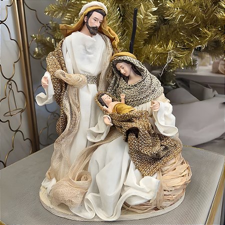 Enfeite de Natal em Resina - Sagrada Família - 32x25x15cm - 1 unidade - Cromus - Rizzo