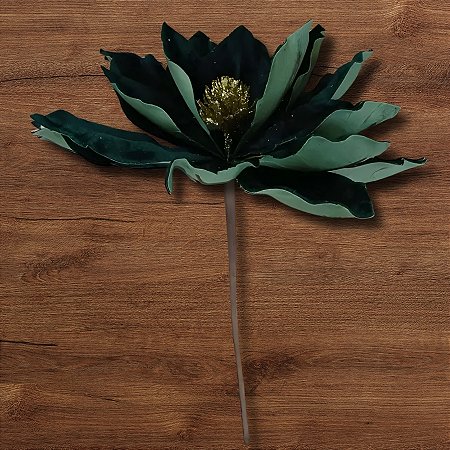 Poinsétia Decorativa - Veludo Verde - 28,5x25x9,5cm - 1 unidade - Cromus - Rizzo