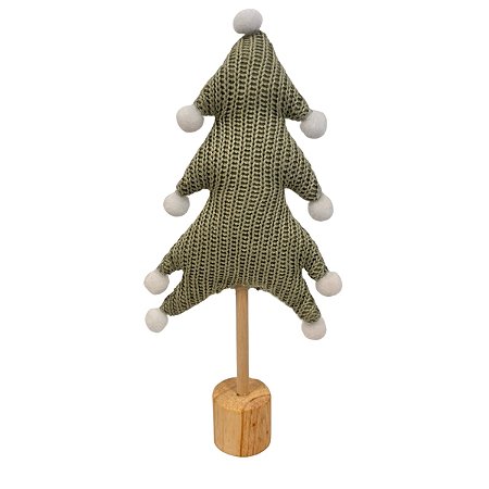Enfeite Decorativo de Natal Mini Pinheiro - Verde Claro com Pompom - 26x11,5x4cm - 1 unidade - Cromus - Rizzo