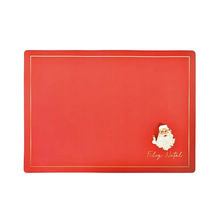 Jogo Americano de Natal - Vermelho com Papai Noel - 45x33cm - 1 unidade - Cromus - Rizzo