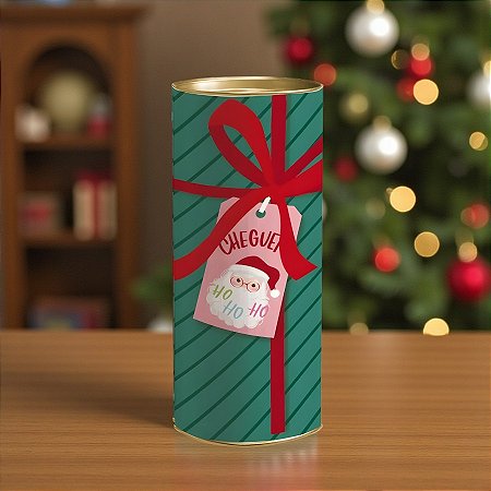 Lata para Presente Rígida - Presentes Verde - M 10,5x24,5x10,5cm - 1 unidade - Cromus - Rizzo