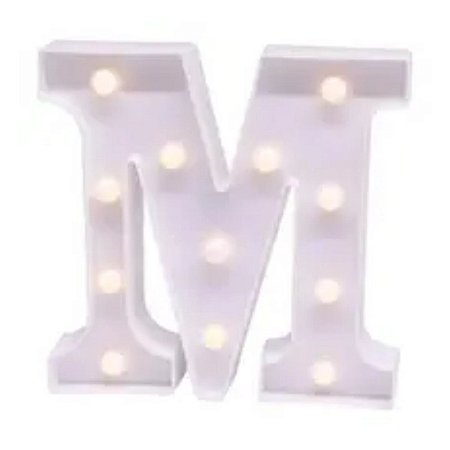 Luminoso Letra "M" com LED Amarelo - 22,5x22,5x4,5₢m - 1 unidade - Rizzo