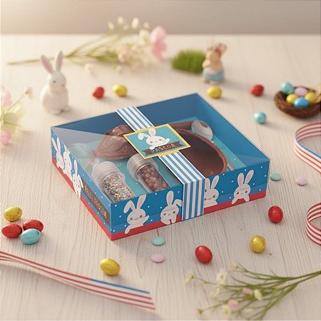 Caixa Kit Confeiteiro De Páscoa Luke - Meio Ovo de 100g - 19,5x17x5cm  - 1 unidade - Cromus - Rizzo