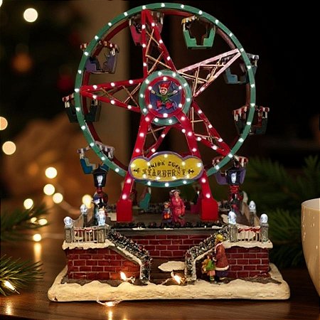 Cenário De Natal - Roda Gigante com Som , Luz e Movimento - 30,5x20x37cm - RZO02310 - 1 unidade - Rizzo