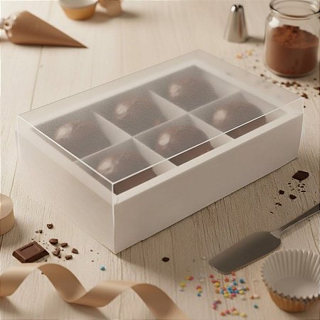 Caixa 6 Pães de Mel - Branco - 23x15,5x5cm - 5 unidades - Rizzo