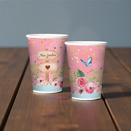 Copo de Papel - Meu Jardim - 180ml - 8 unidades - Regina - Rizzo
