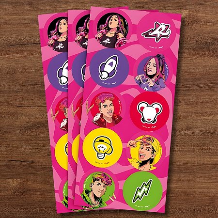 Adesivo Redondo - Emilly Vick e dos Rosa - 4x4cm - 30 unidades - Regina - Rizzo