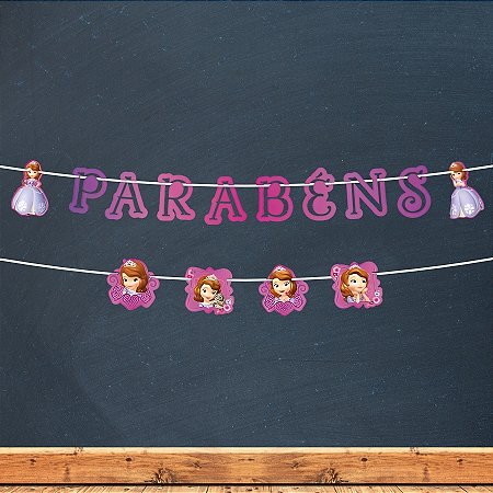 Faixa Decorativa Temática "Parabéns" - Sofia The First - 115x13cm - 1 unidade - Regina - Rizzo