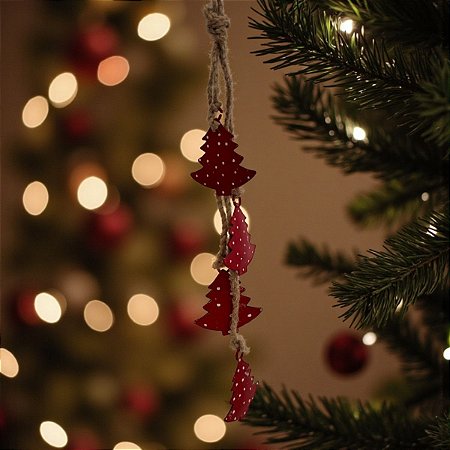 Enfeite Para Pendurar de Natal - Árvores de Natal Vermelhas - 35cm - 1 unidade - Cromus - Rizzo