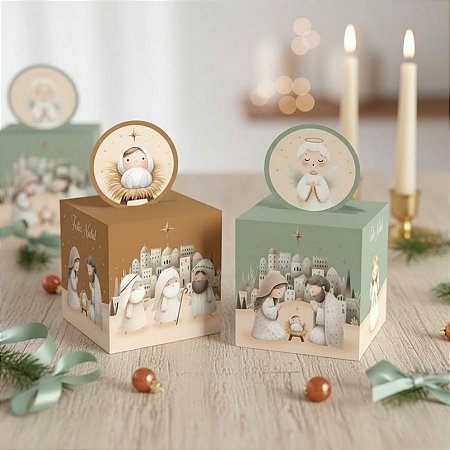 Caixa Pop Up - Belém M - 9x9x11cm  - 10 unidades - Cromus - Rizzo