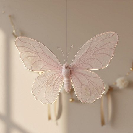 Enfeite Decorativo para Pendurar - Borboleta Rosa Bebê - 36x50x8cm - 1 unidade - FlorArte  - Rizzo