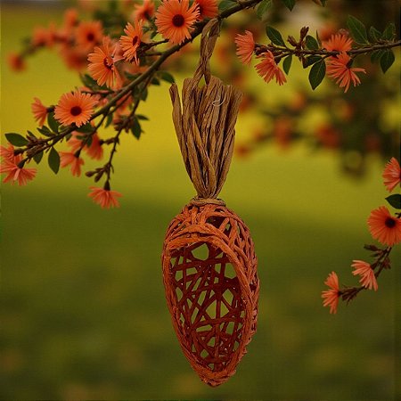 Enfeite Para Pendurar de Páscoa - Cesta de Cenoura - 23cm - 1 unidade - FlorArte - Rizzo