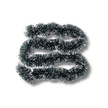 Festão Aramado Decorativo De Natal - Verde Escuro Nevado - 15cmx2m - 1 unidade - Rizzo