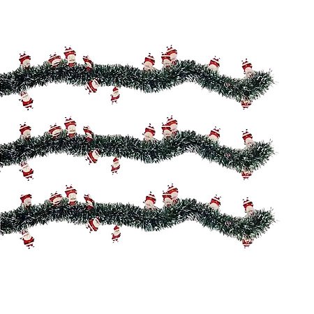 Festão Aramado Decorativo De Natal - Noel - Verde Escuro Nevado - 7x200cm - 1 unidade - Rizzo