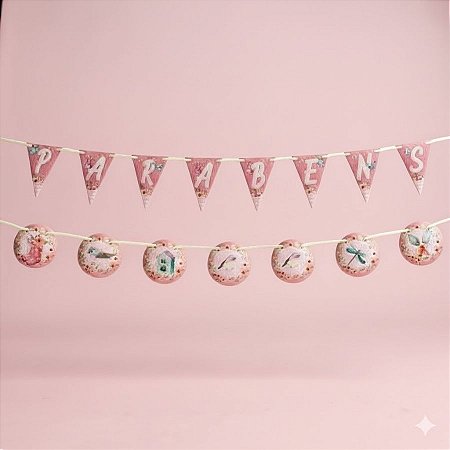 Faixa Decorativa Temática "Parabéns" - Meu Jardim - 1,10mx15cm - 1 unidade - Regina - Rizzo