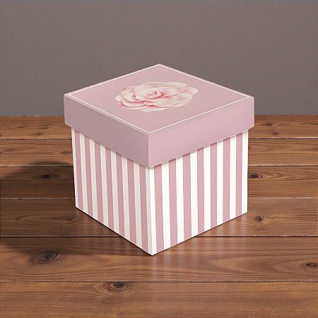 Caixa Cubo Para Presente - Camélia - 10 unidades - Cromus - Rizzo