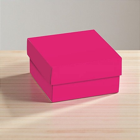 Mini Caixa Quadrada com Tampa - Pink Core - 10 unidades - Cromus - Rizzo