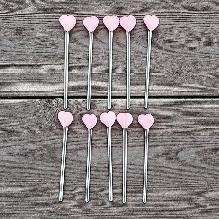 Pick Para Doces - Coração Rosa - 9cm - 10 unidades - Rizzo