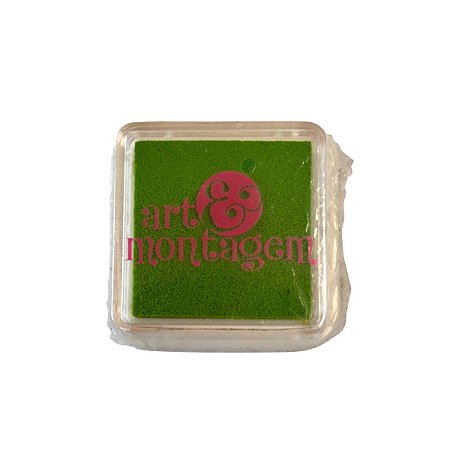 Almofada Para Carimbo em Plástico e Espuma - Carimbeira Pistache - 3x3cm - Cod.INK002-17 - 1 unidade - Rizzo