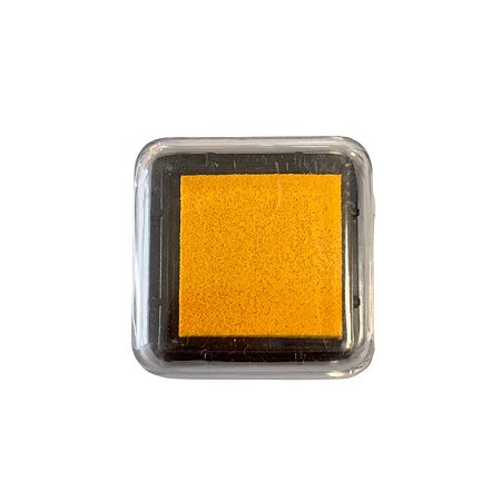 Almofada Para Carimbo em Plástico e Espuma - Carimbeira Amarelo Quente - 3,5x3,5cm - Cod.P07P1 - 1 unidade - Rizzo