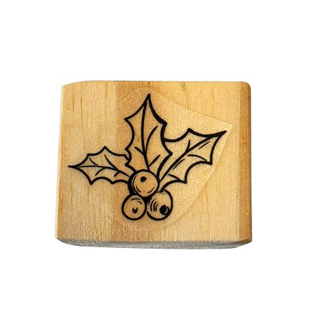 Carimbo de Madeira Artesanal - Azevinho - Cod.AFNT-905 - 1 unidade - Rizzo