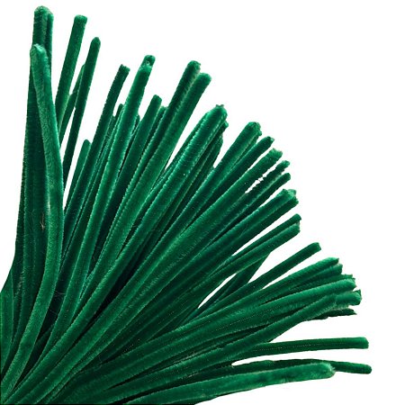 Haste de Chenille 30cm - Verde Escuro - 100 unidades - Rizzo