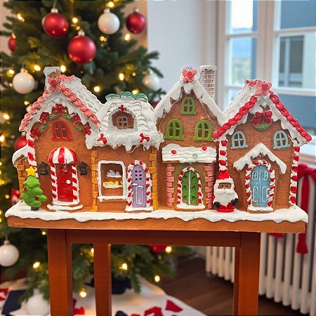 Cenário de Natal com Som e Movimento - Vila Natalina de Gengibre - 1 unidade - Rizzo