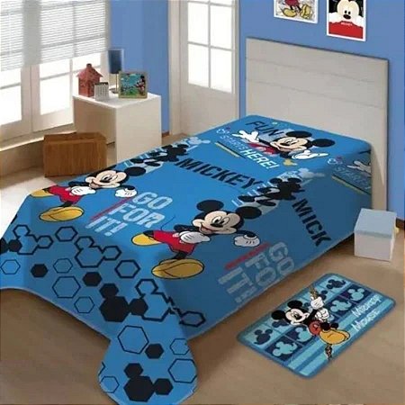 Manta Microfibra Fun - Mickey Mouse - 1,5x2,0m - 1 unidade - Disney Original - Rizzo