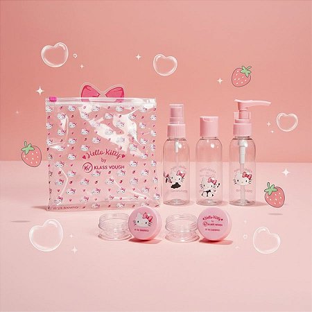 Kit Viagem 5 Frascos + Necesserie - Hello Kitty - 1 unidade - Rizzo