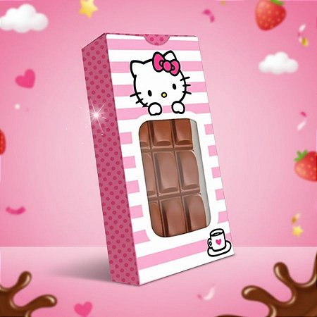 Caixa para Tablete de Chocolate - Hello Kitty - 1 unidade - Festcolor - Rizzo
