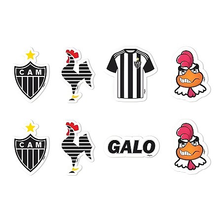 Pick Decorativo para Doces - Atlético Mineiro - 12x5,5cm - 8 unidades - Regina - Rizzo