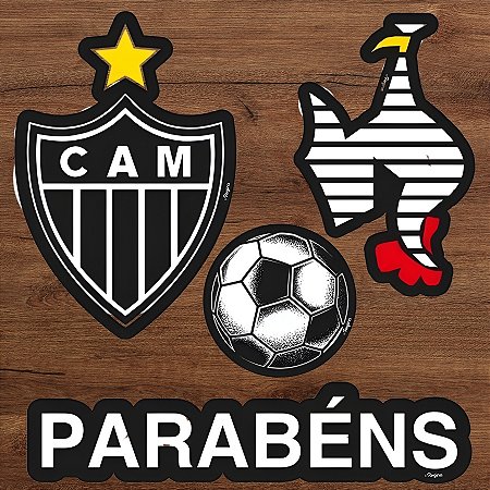 Decoração de Bolo - Atlético Mineiro - 19x21,5cm - 6 unidades - Regina - Rizzo