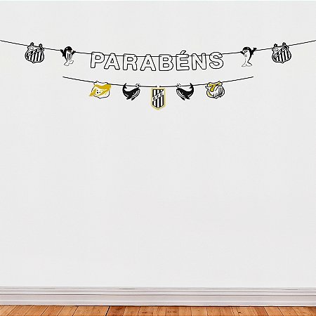 Faixa Decorativa Temática "Parabéns" - Santos - 160x13cm - 1 unidade - Regina - Rizzo