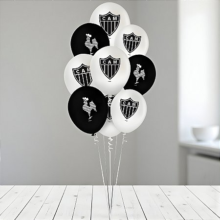 Balão Látex Redondo 9" Atlético Mineiro - 23cm - 25 unidades - Regina - Rizzo