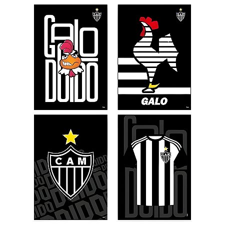 Cartaz Decorativo - Atlético Mineiro - 31x45cm - 4 unidades - Regina - Rizzo