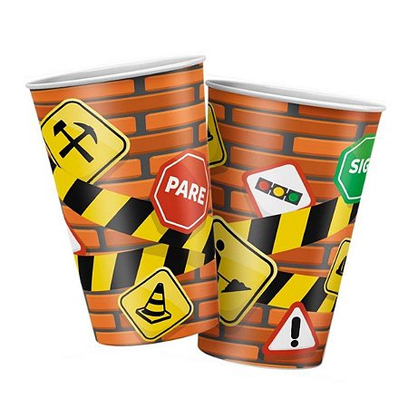 Copo de Papel - Construção - 180ml - 8 unidades - Regina - Rizzo