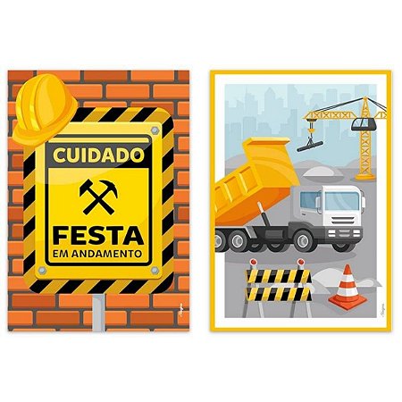 Cartaz Decorativo - Construção - 45x31cm - 2 unidades - Regina - Rizzo