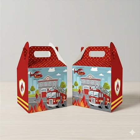 Caixa Surpresa - Festa Bombeiros - 10,5x9x7cm - 4 unidades - Regina - Rizzo