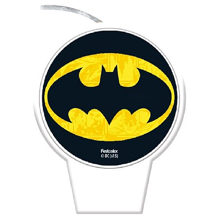 Vela Plana Adesivada - Batman - 8,5cm - 1 unidade - FestColor - Rizzo