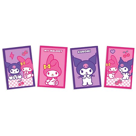 Quadros Decorativos - My Melody e Kuromi - 31x21cm - 4 unidades - FestColor - Rizzo