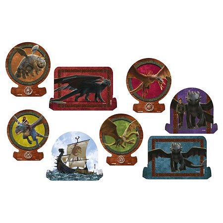 Decoração de Mesa - Como Treinar O Seu Dragão - 16cm - 8 unidades - FestColor - Rizzo