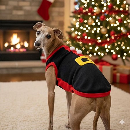 Roupa Para Pet - Preto Estilo Papai Noel - 1 unidade - Rizzo