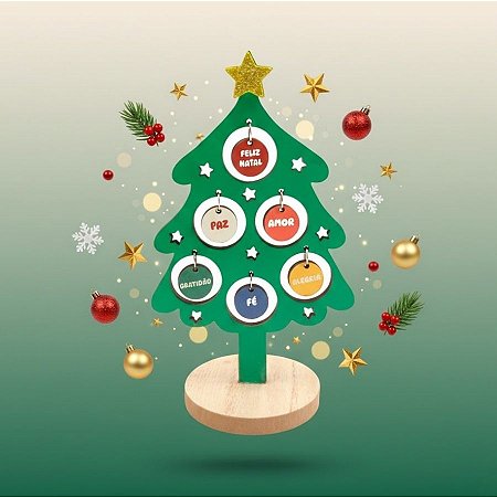 Enfeite Decorativo de Natal - Árvore Espírito Natalino - 17x10,2cm - 1 unidade - Rizzo