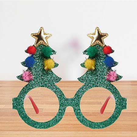 Óculos Decorativo de Natal - Árvore Decorada - 12x14x14,5cm - 1 unidade - Cromus - Rizzo