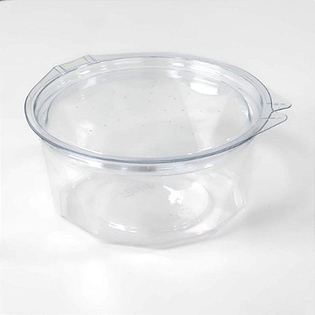 Pote Redondo PET com Tampa Articulada - Descartável Transparente - Ref.B 750 D - 350ml - 10 unidades - BWB - Rizzo