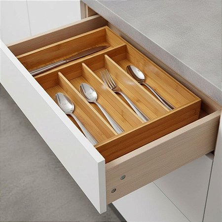 Organizador de Bambu Para Talheres Unite - 33x23x4,5cm - 1 unidade - Rizzo