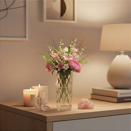 Vaso de Vidro Braga - 6,3x6,3x15,3cm - 1 unidade - Rizzo