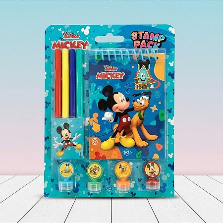 Kit Para Colorir Com Carimbos - Mickey Mouse - 9 Itens - 1 unidade - Disney Original - Rizzo