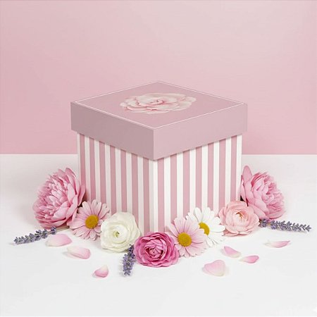 Caixa Cubo - Camélia - 17x17x17cm - 1 unidade - Cromus - Rizzo